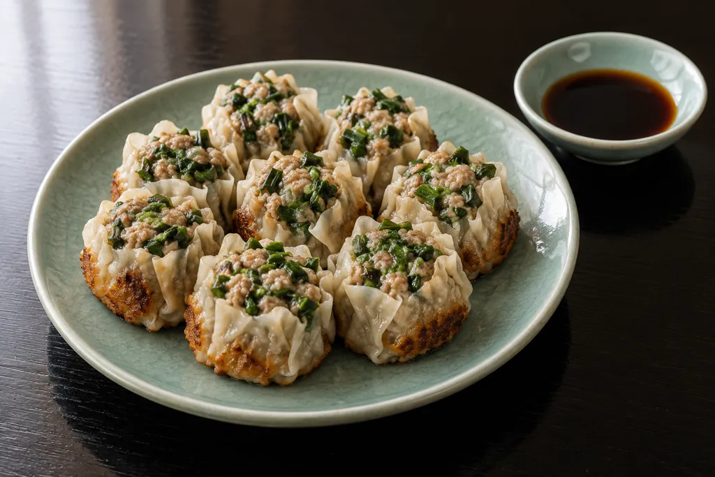 豚ひき肉とニラの焼き焼売の完成イメージ
