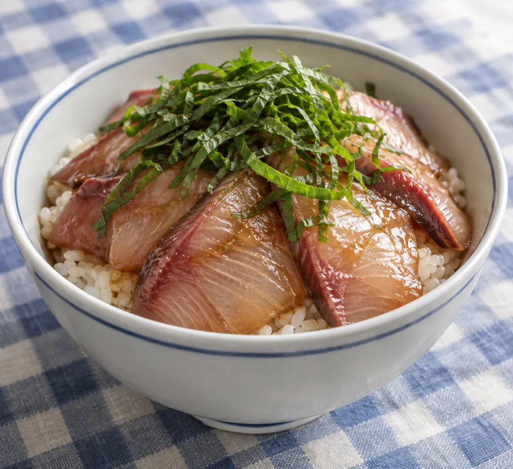 ぶりと大葉の海鮮丼の完成イメージ