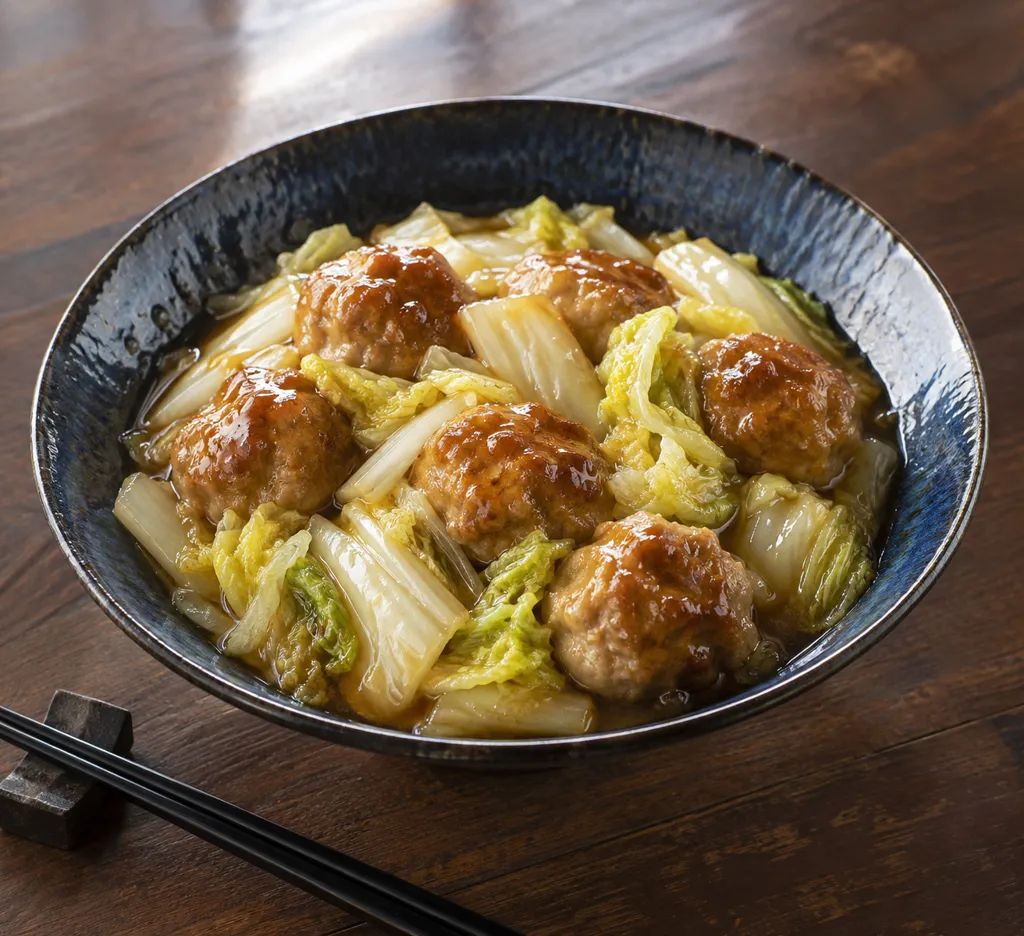 肉団子と白菜の甘酢あんかけの完成イメージ