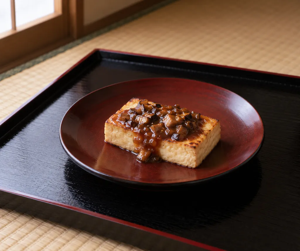 木綿豆腐としいたけの田楽の完成イメージ