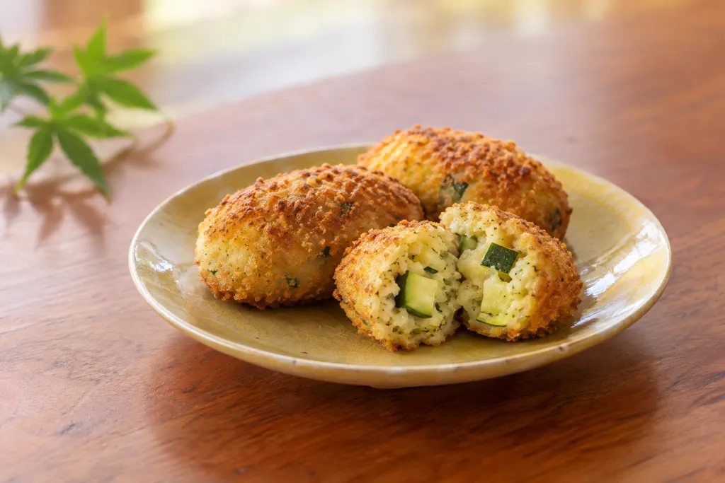 じゃがいもとズッキーニの焼きコロッケの完成イメージ