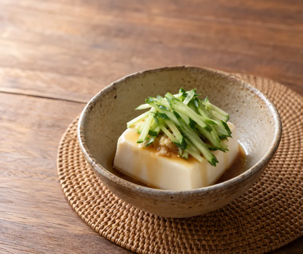 豆腐ときゅうりの冷ややっこの完成イメージ