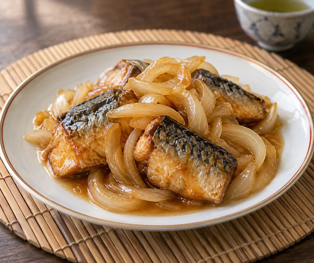 さばと玉ねぎのしょうが甘酢あんの完成イメージ