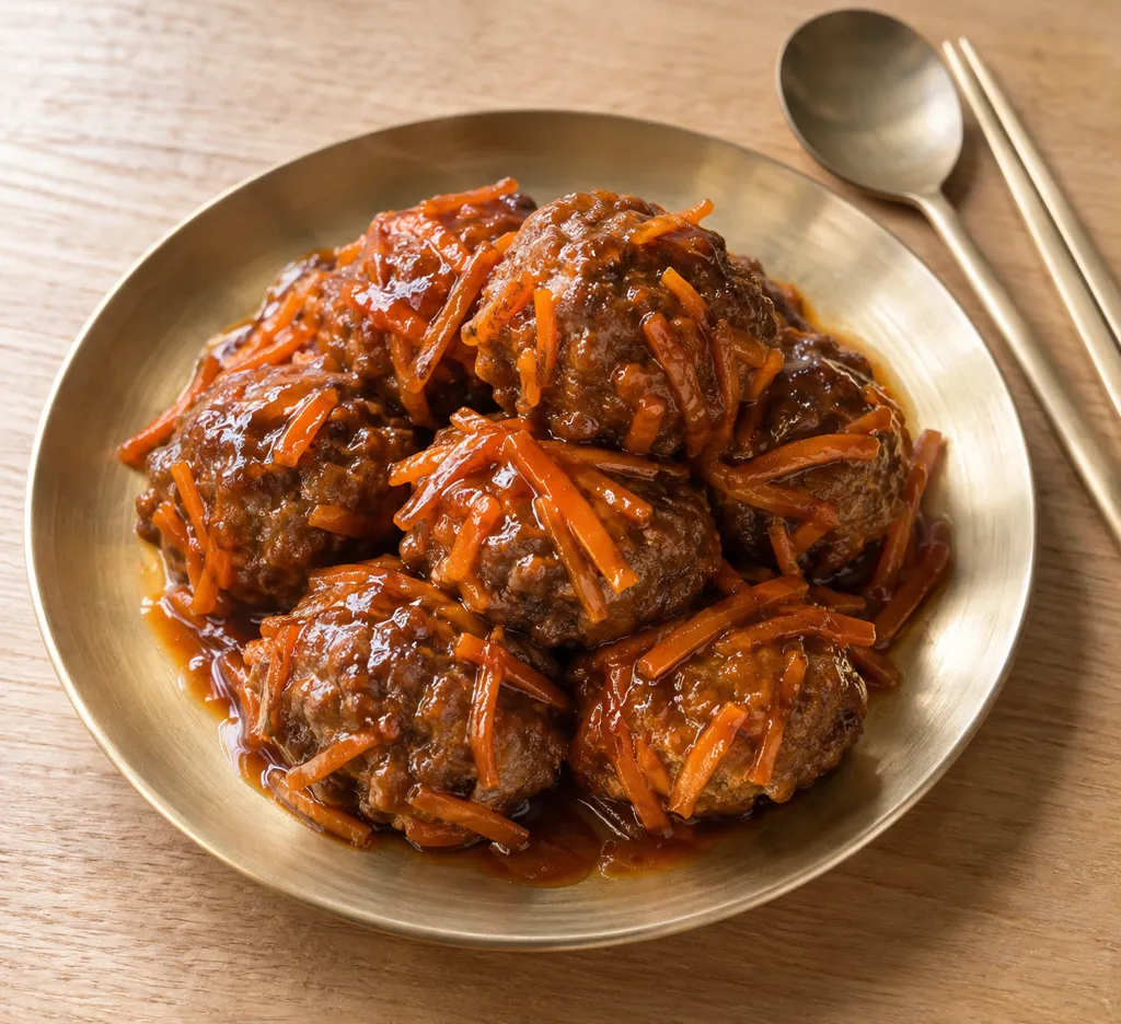 にんじんの甘辛牛肉だんごの完成イメージ