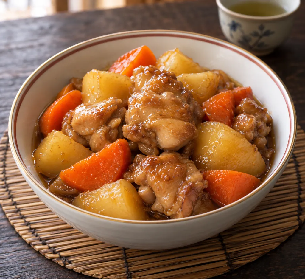 鶏もも肉とにんじんの中華肉じゃがの完成イメージ