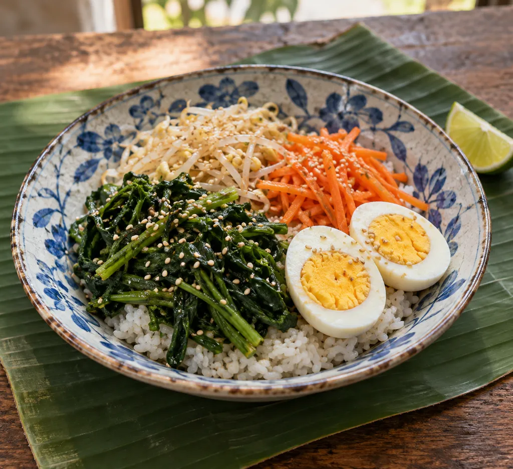 空心菜のナムル丼の完成イメージ