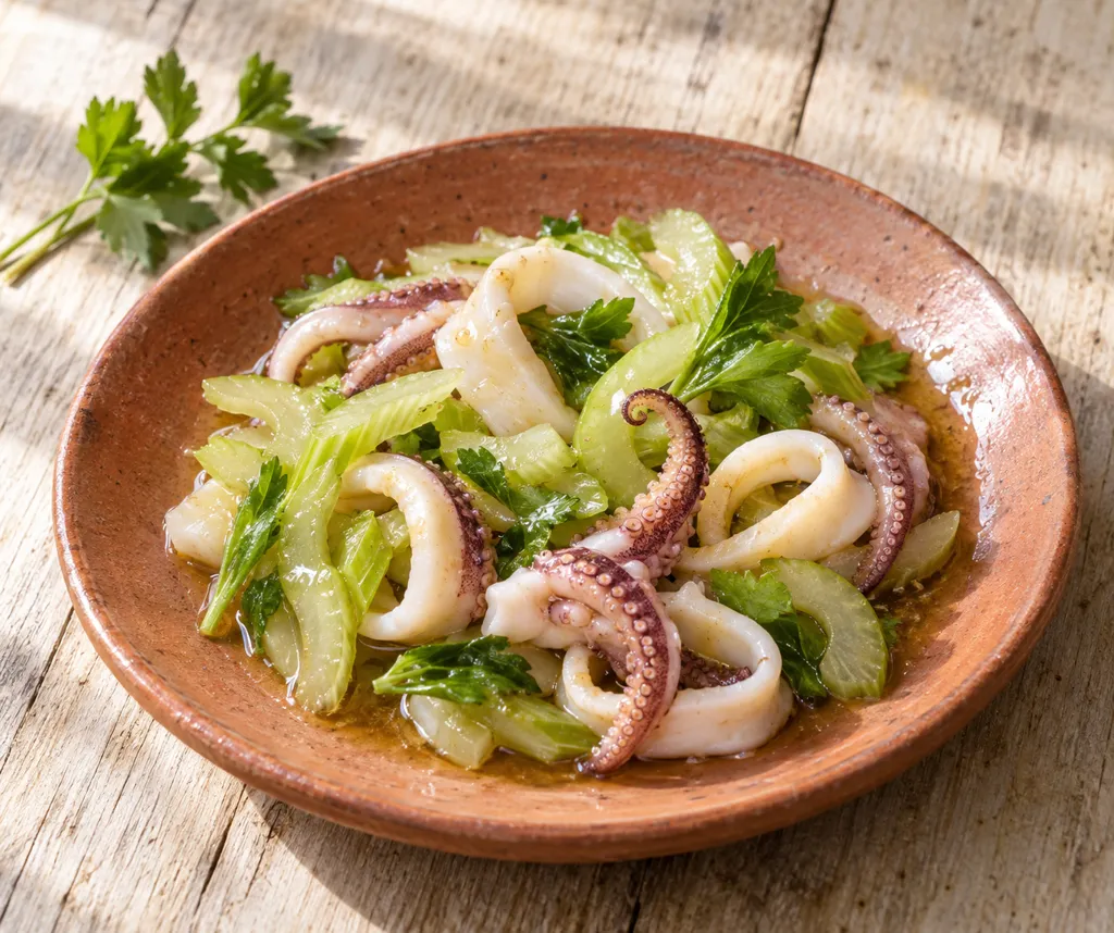 いかとセロリの洋風南蛮の完成イメージ