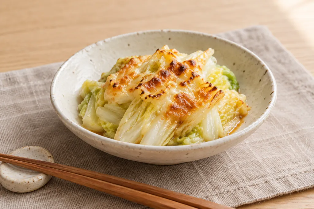 白菜のだし醤油マヨ焼きの完成イメージ