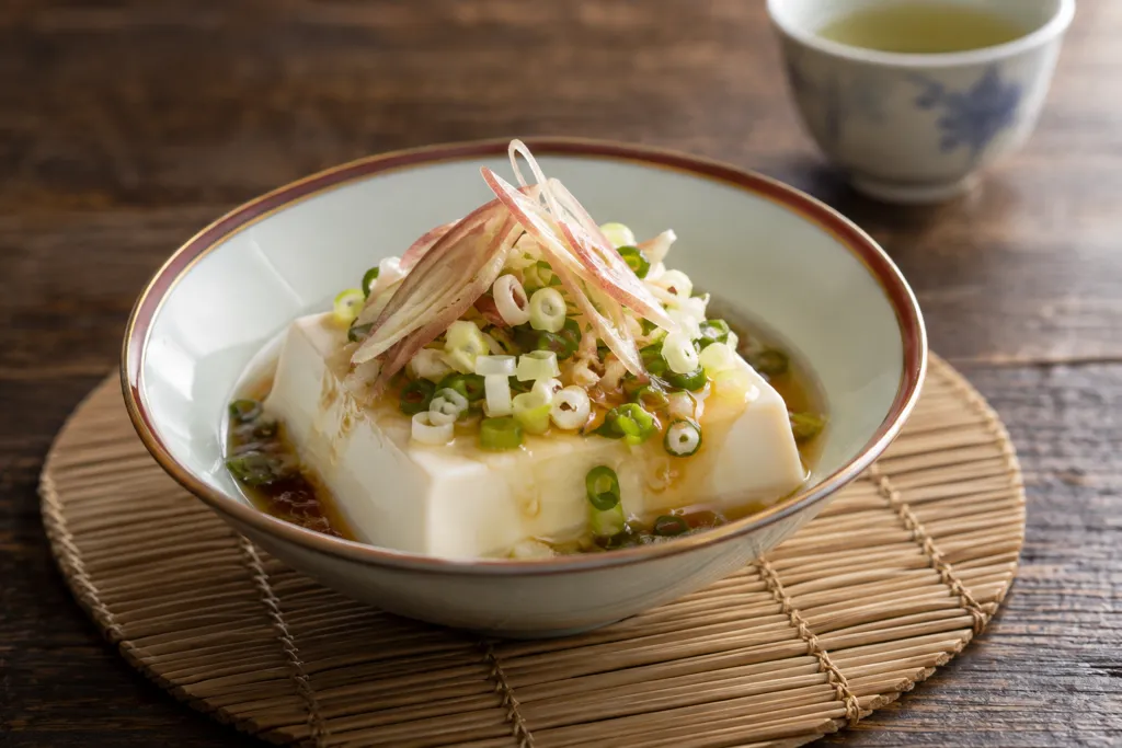 絹ごし豆腐とみょうがの中華だれがけの完成イメージ