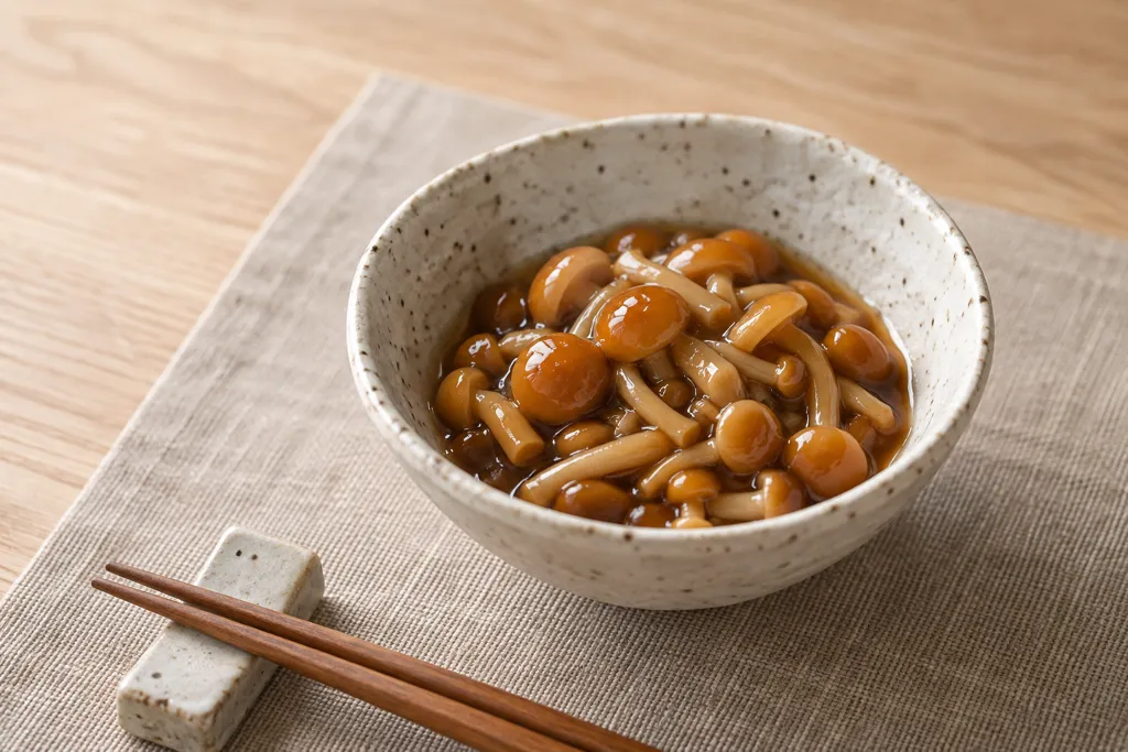 なめこのわさび醤油和えの完成イメージ