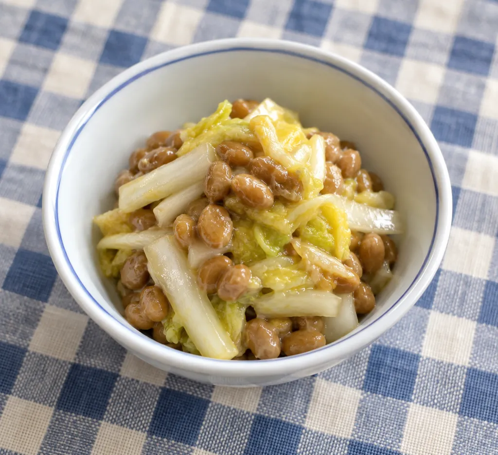 納豆と白菜のからし和えの完成イメージ
