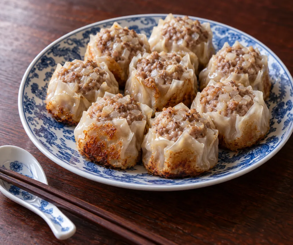合いびき肉と玉ねぎの焼き焼売の完成イメージ