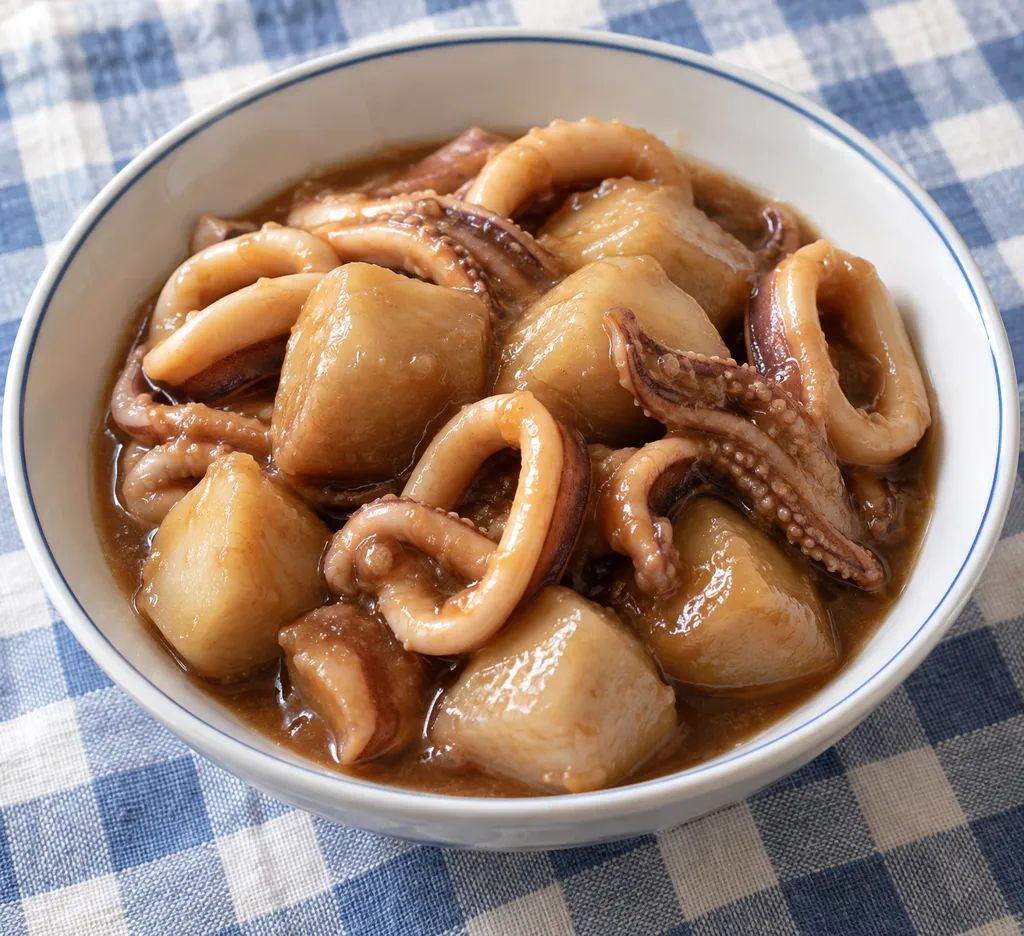 いかと里芋の甘味噌煮込みの完成イメージ