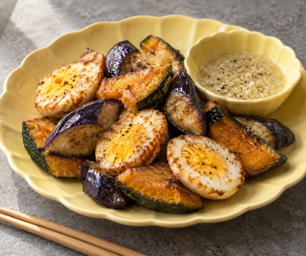 なすとかぼちゃの揚げ焼きの完成イメージ