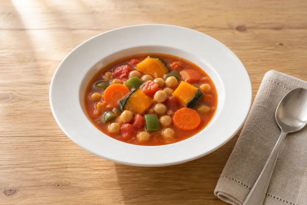 かぼちゃとひよこ豆のミネストローネの完成イメージ