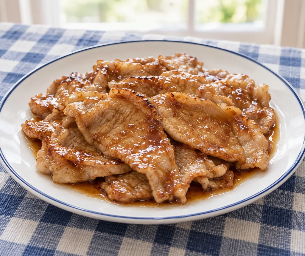 豚ロースのにんにくぽん酢焼きの完成イメージ