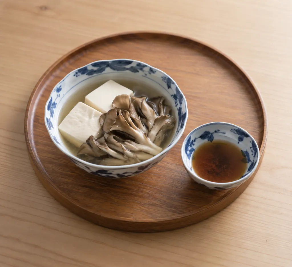 まいたけの湯豆腐の完成イメージ