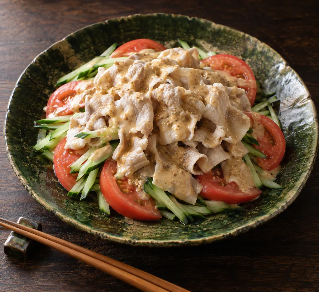 豚とトマトの冷しゃぶごまだれの完成イメージ