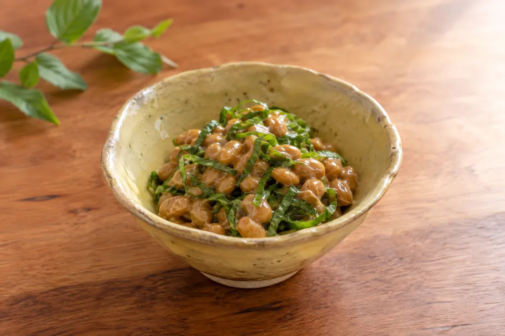 納豆と大葉のからし醤油和えの完成イメージ
