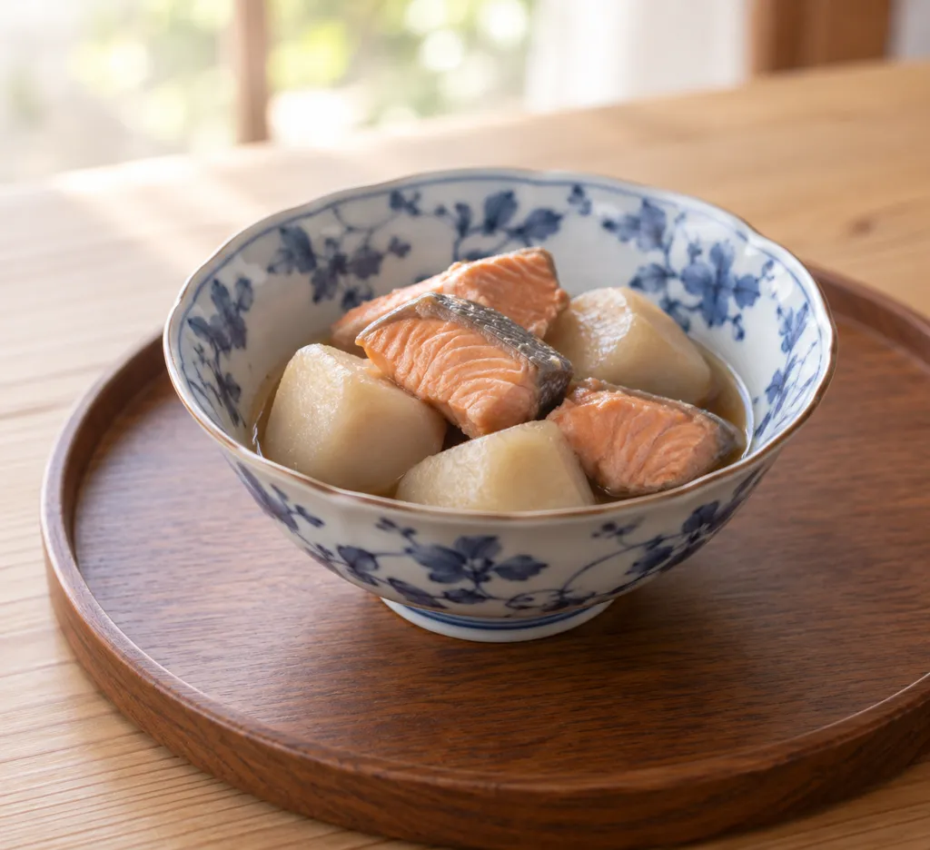 里芋と鮭のやさしい煮物の完成イメージ