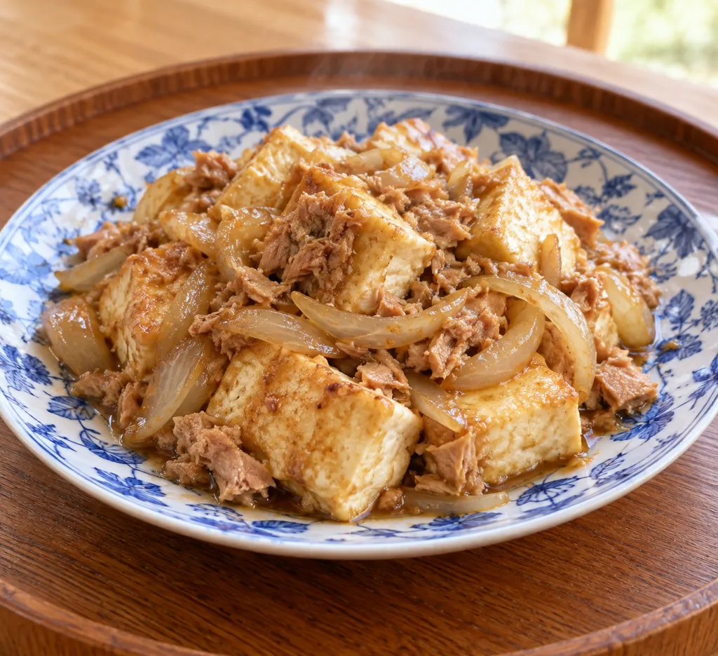 豆腐とツナの甘辛炒めの完成イメージ