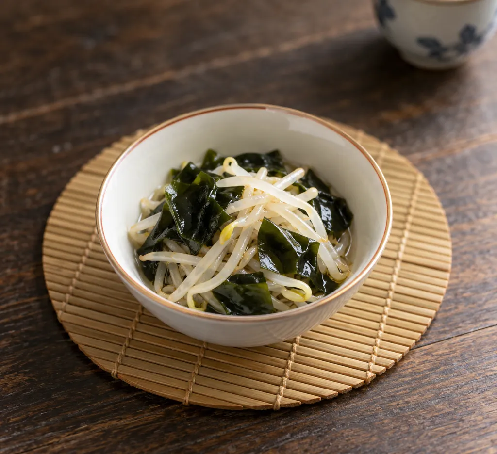もやしと乾燥わかめの中華和えの完成イメージ