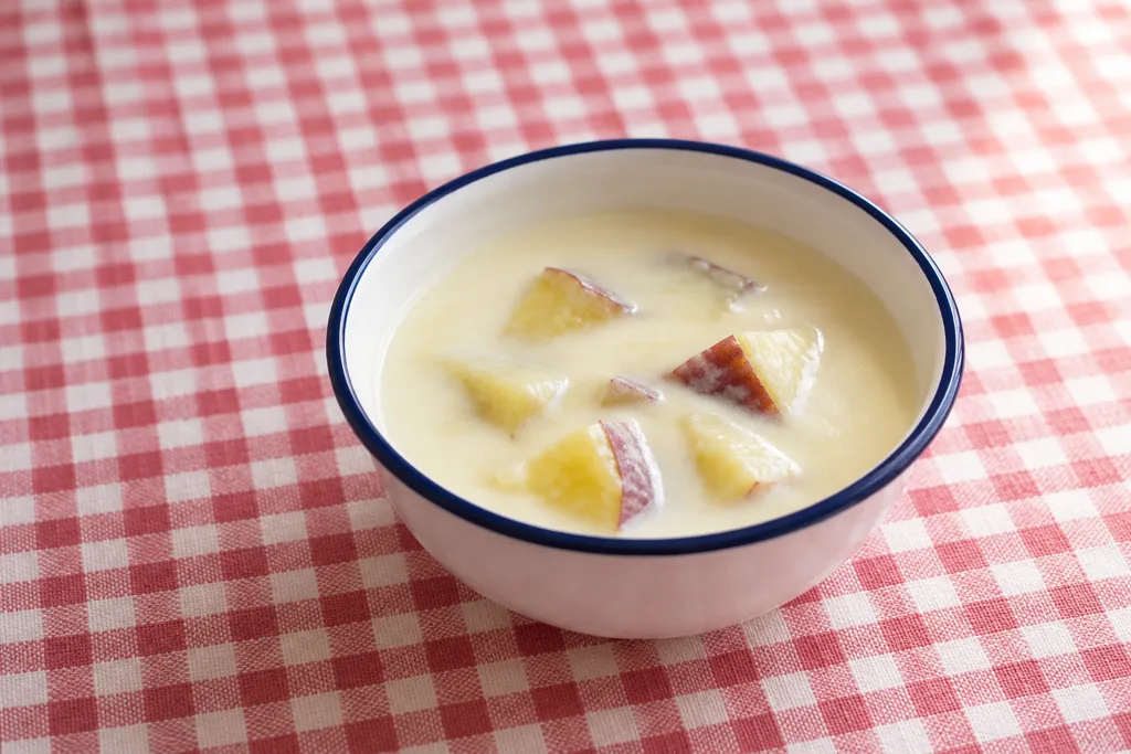 さつまいもと牛乳のポタージュの完成イメージ