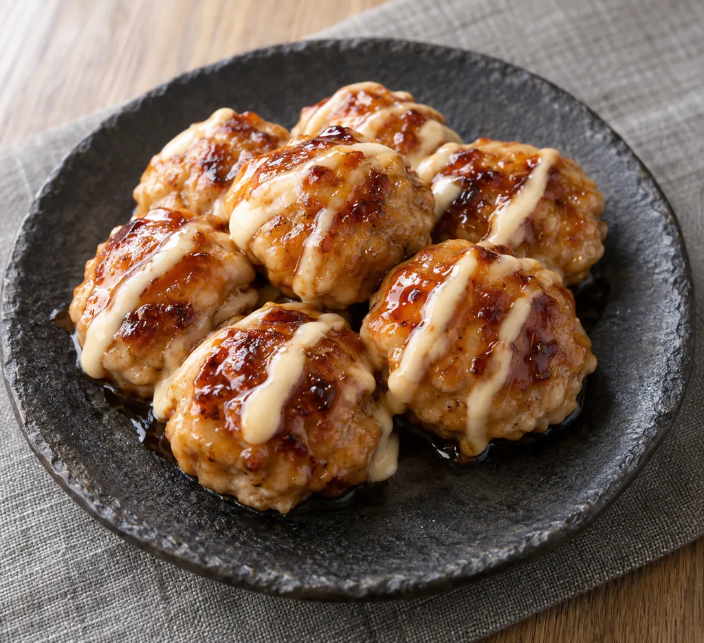 鶏団子のマヨ照り焼きの完成イメージ