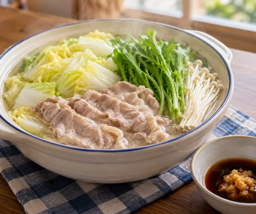 豚肩ロースと白菜の寄せ鍋の完成イメージ