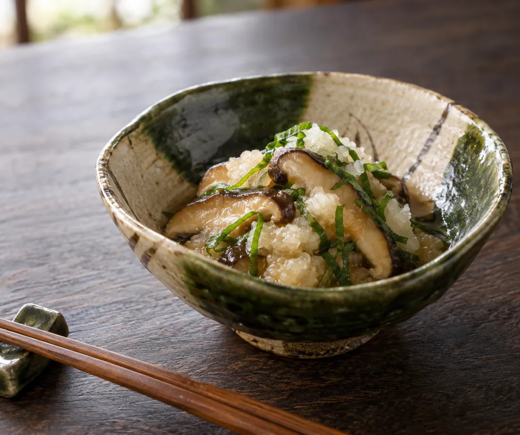 しいたけと大葉の含め煮おろし和えの完成イメージ