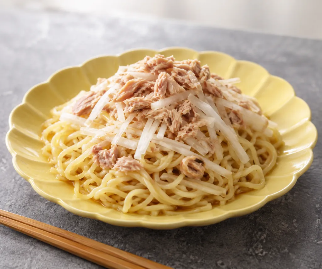 ツナと大根の冷やし中華の完成イメージ