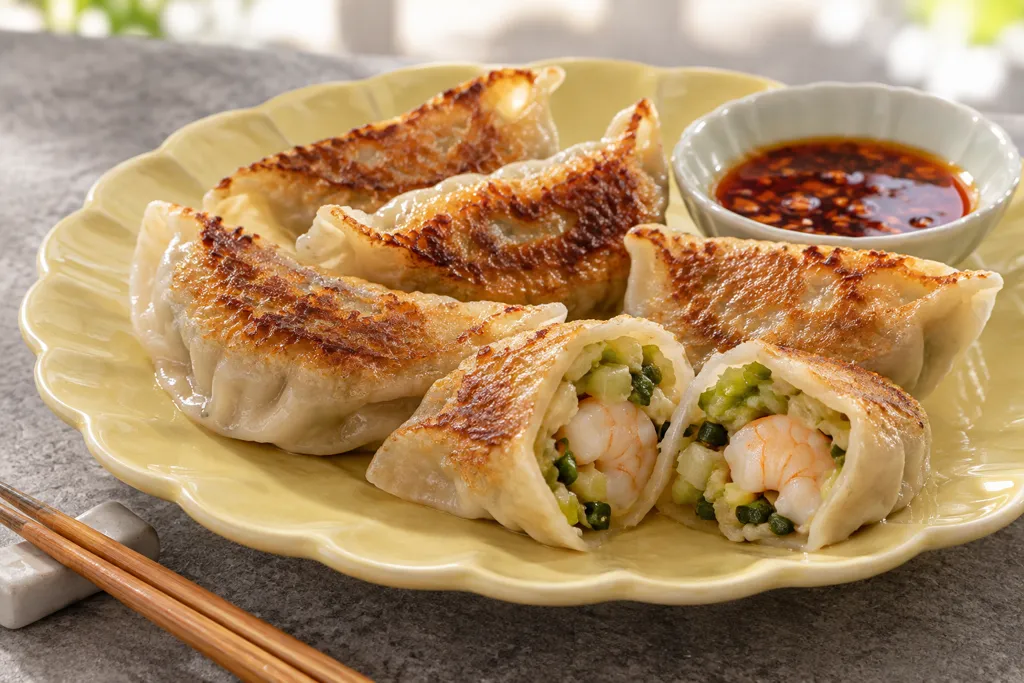 えびとセロリの焼き餃子の完成イメージ