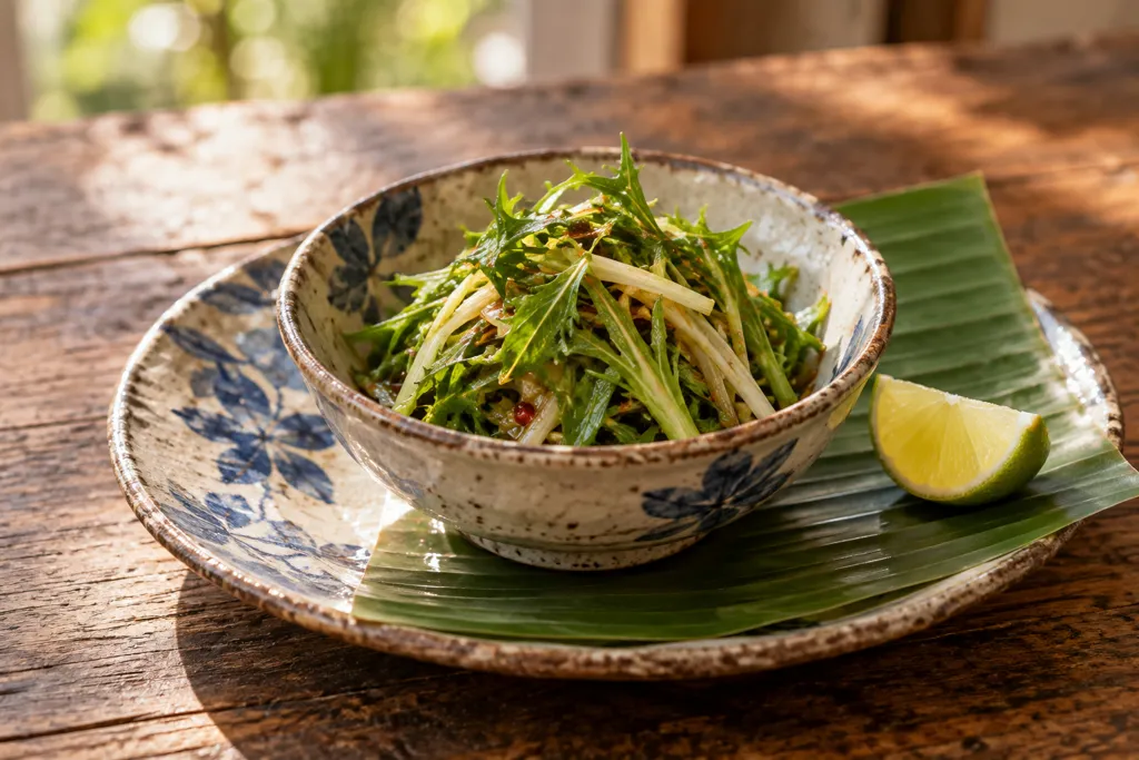 水菜の甘辛和えの完成イメージ