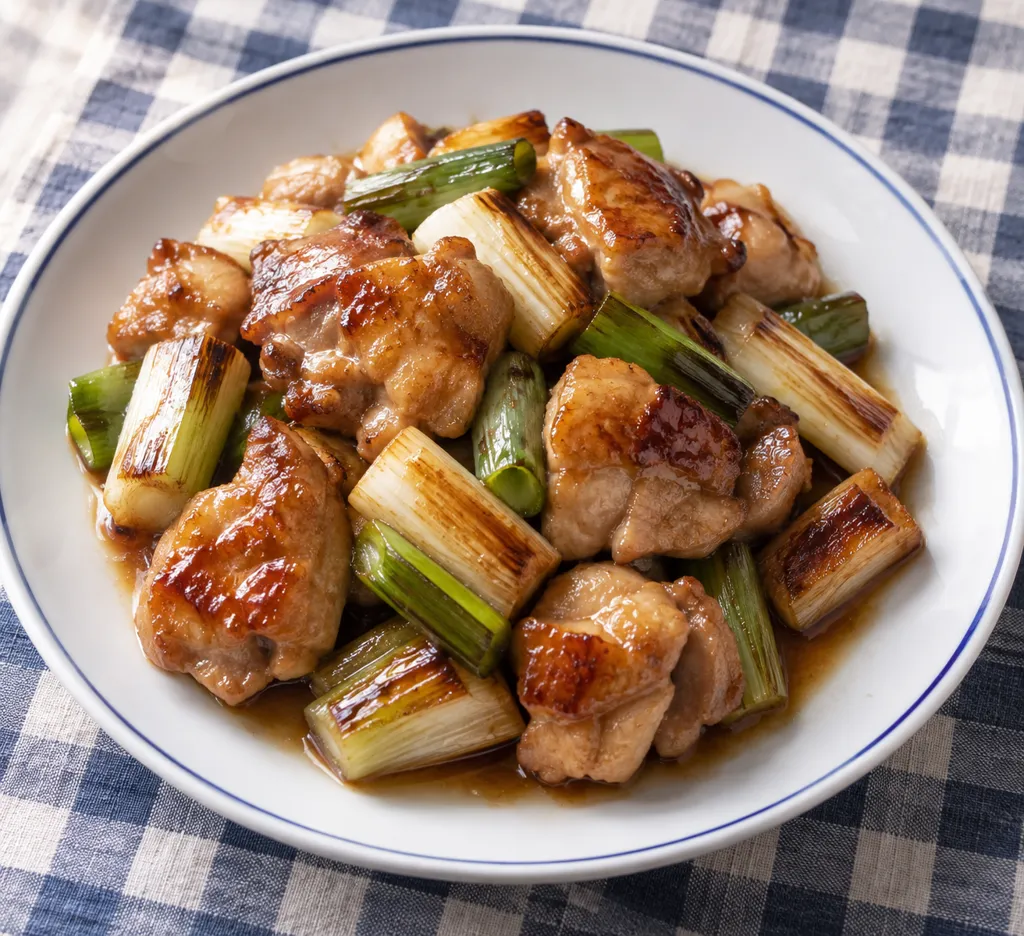 鶏もも肉とねぎのぽん酢焼きの完成イメージ