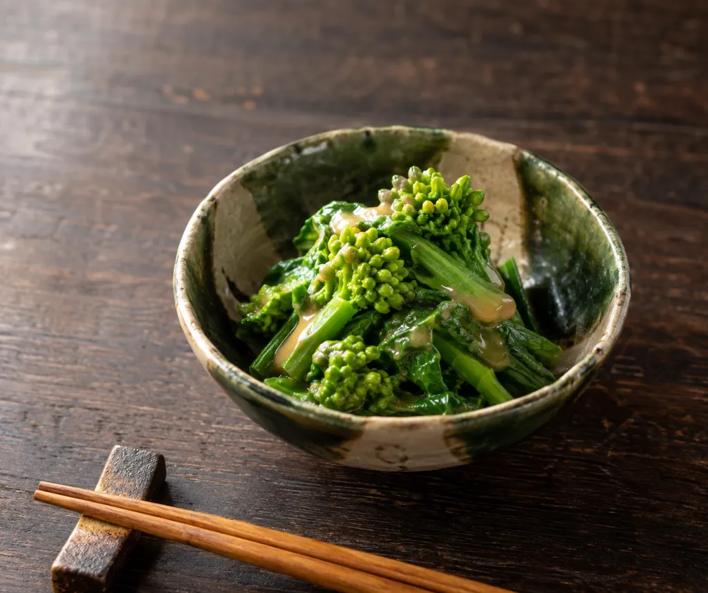 菜の花とすっきり酢味噌の和え物の完成イメージ