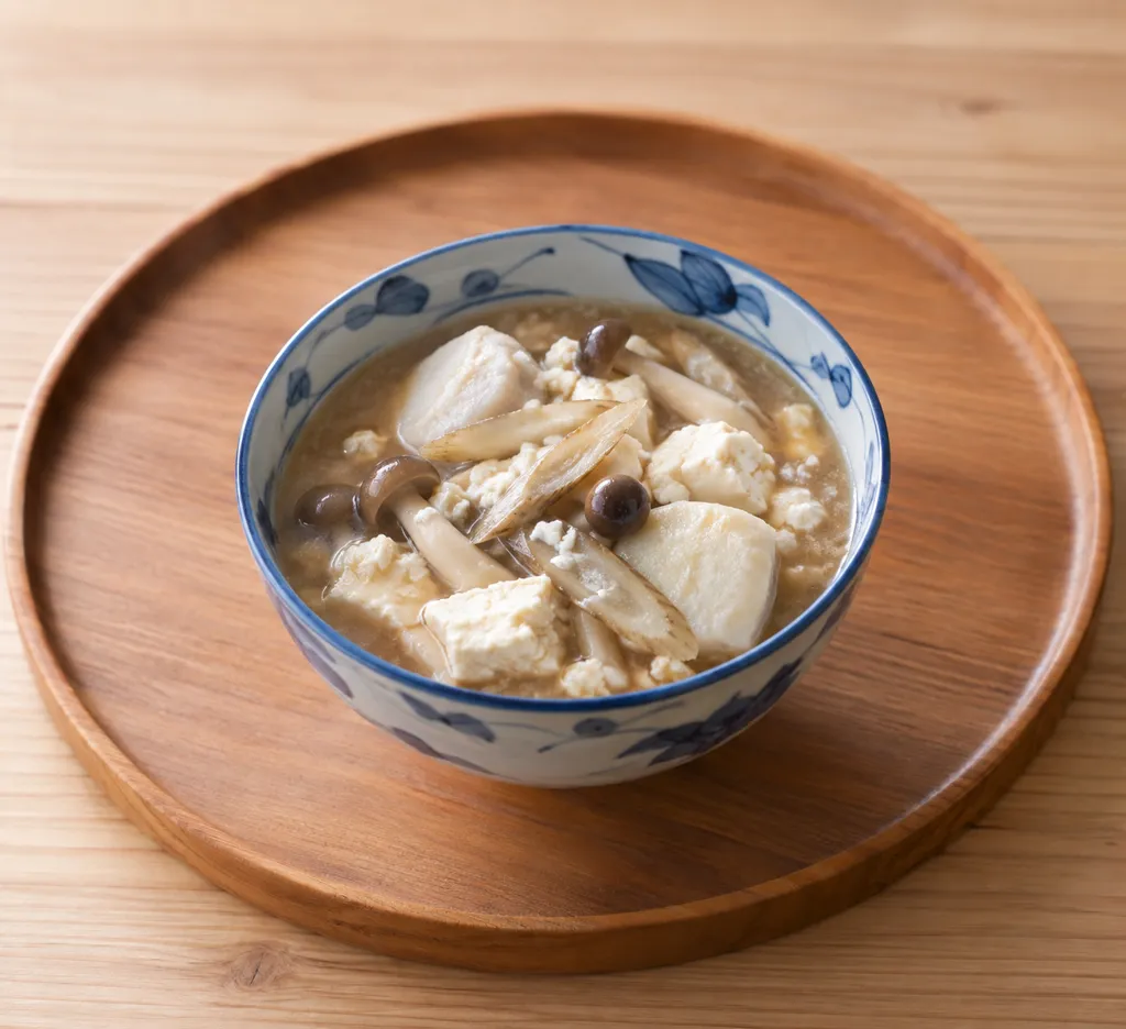 豆腐と里芋のごぼうけんちん汁の完成イメージ
