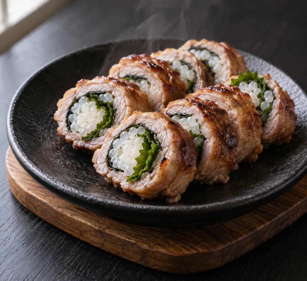豚ロースと大葉のキンパの完成イメージ