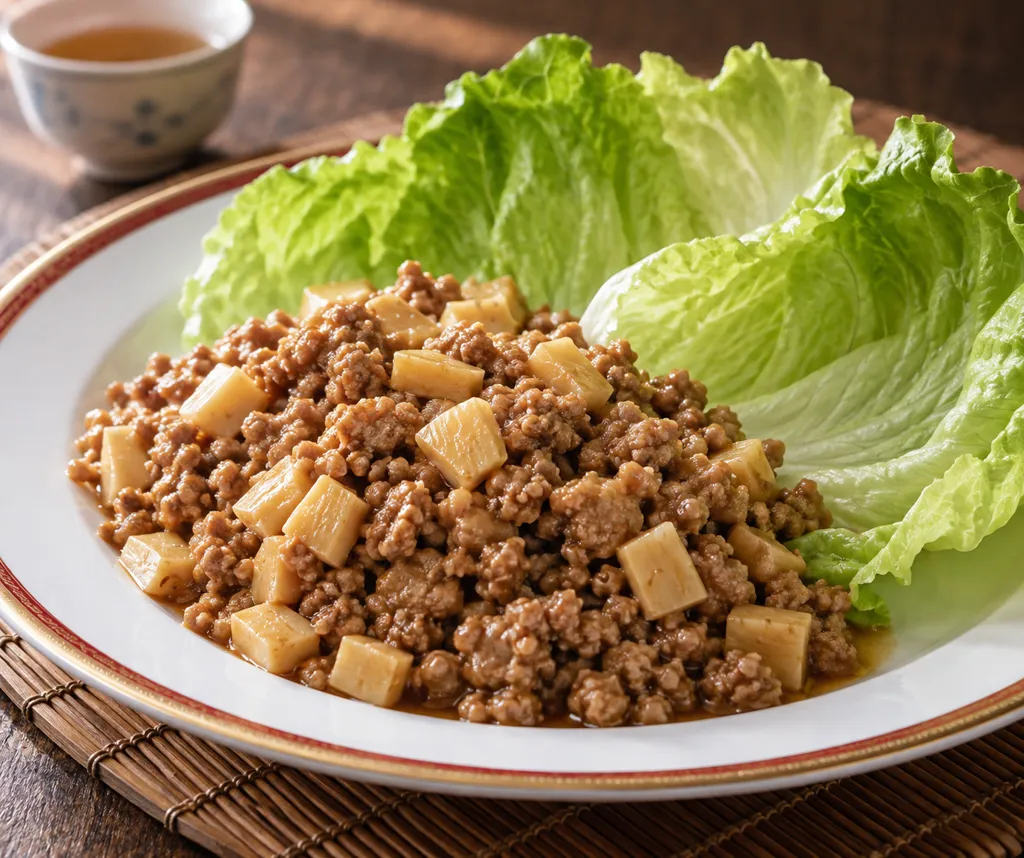 豚ひき肉とたけのこの中華レタス包みの完成イメージ