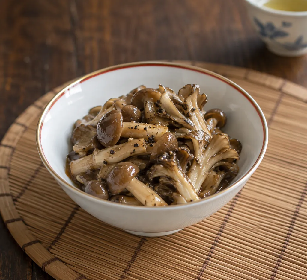 しめじとまいたけの中華蒸しの完成イメージ