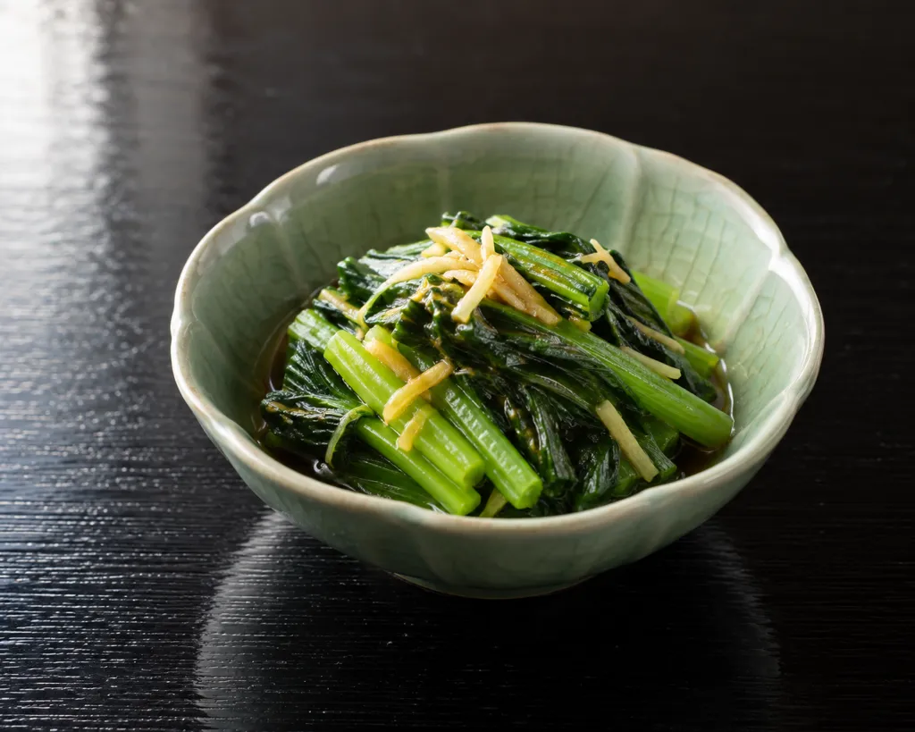 小松菜の中華だれがけの完成イメージ