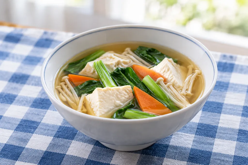 豆腐と小松菜のけんちん汁の完成イメージ