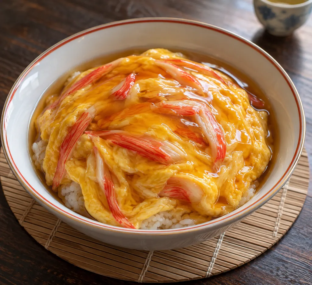 時短かにかまと卵の甘酢天津飯の完成イメージ