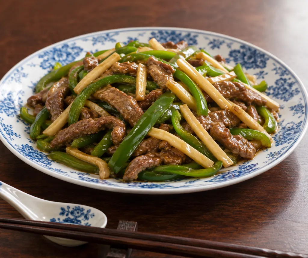 時短牛こま肉とピーマンの青椒肉絲の完成イメージ