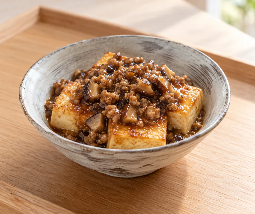 鶏ひき肉としいたけの豆腐田楽の完成イメージ