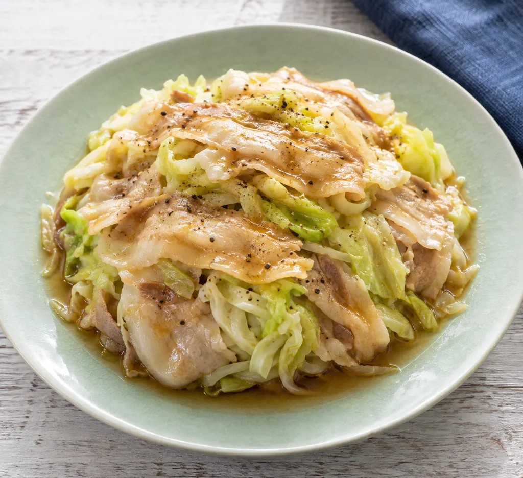 豚バラ肉とキャベツの重ね蒸しの完成イメージ