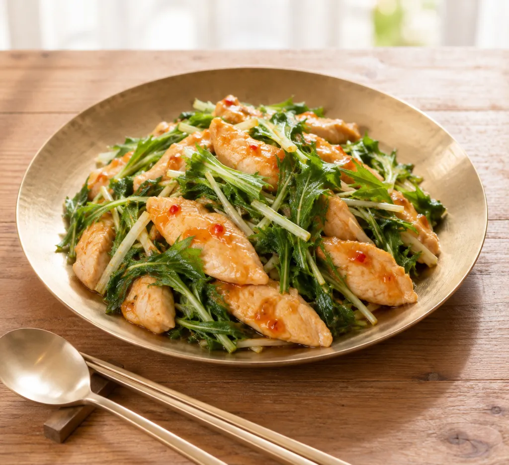 ささみと水菜のスイートチリ炒めの完成イメージ
