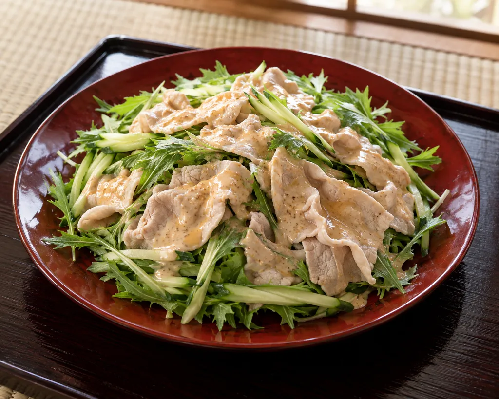 豚と水菜の冷しゃぶごまだれの完成イメージ