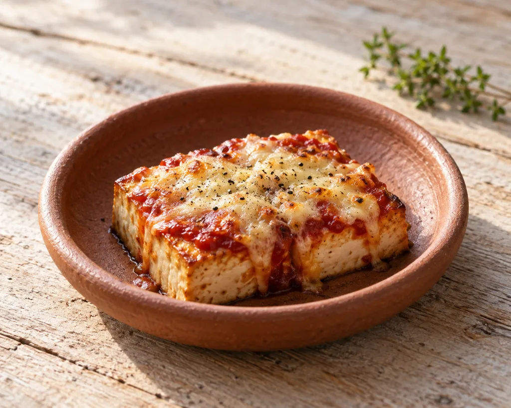 木綿豆腐のケチャップチーズ焼きの完成イメージ