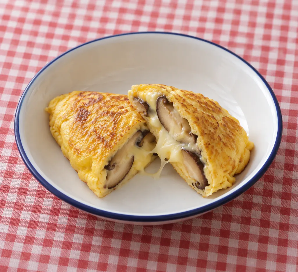 しいたけのチーズオムレツの完成イメージ