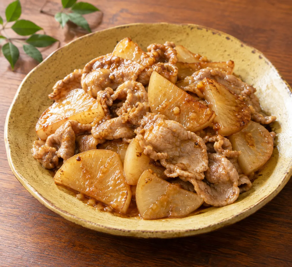 豚もも肉と大根のしょうが味噌焼きの完成イメージ
